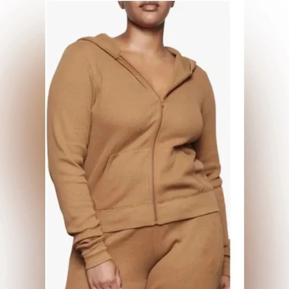 SKIMS Tops - Skims waffle knit cropped jacket size medium